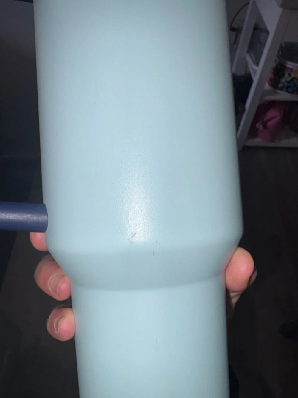 Stanley Mint Green Travel Tumbler with Navy Handle - Picture 7 of 8